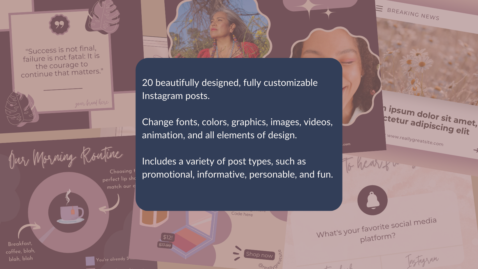 20 beautifully designed, fully customizable Facebook posts..png