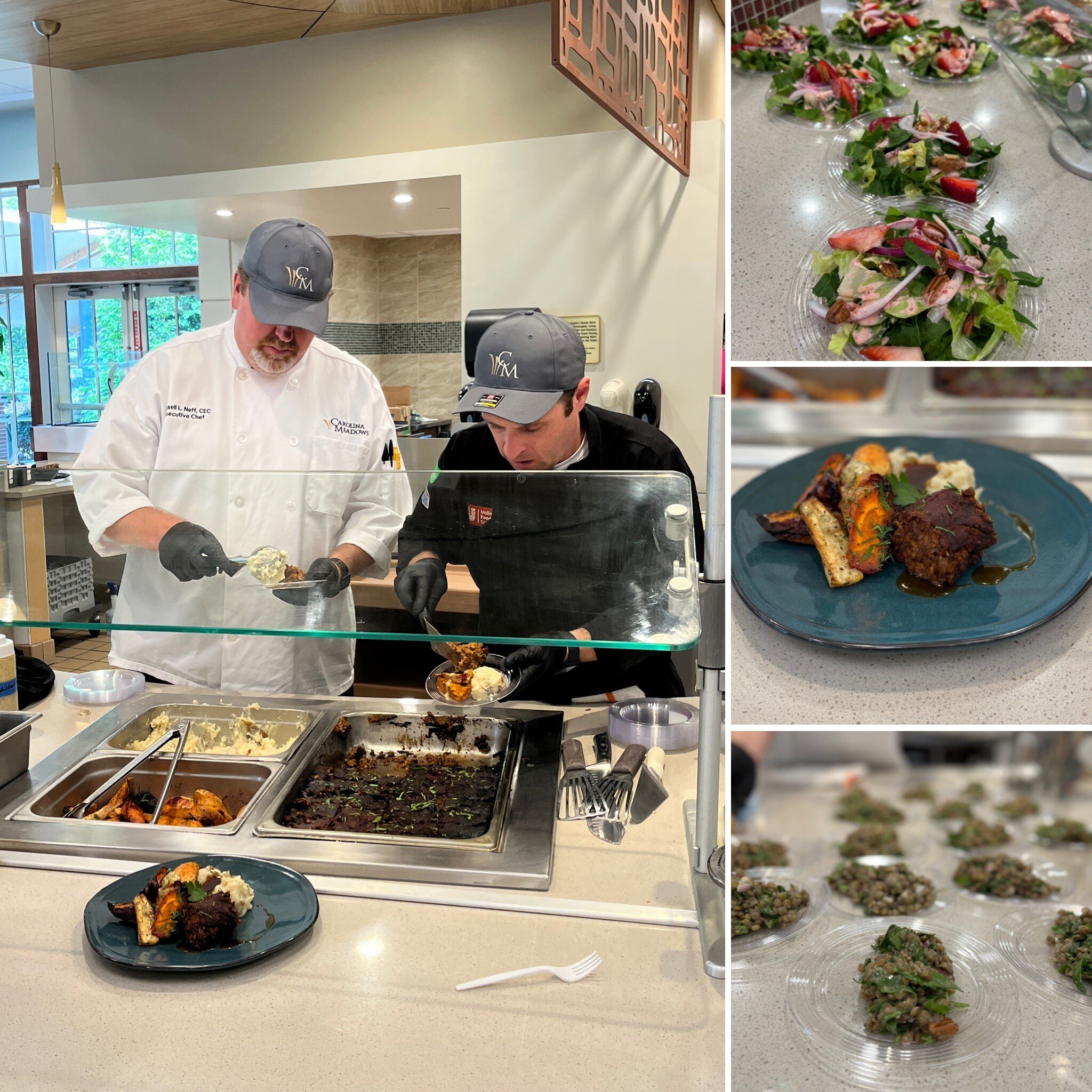Today the Marketplace hosted guest Chef JC Lopategui, who took over the Chef's Table serving samples of various vegetarian dishes. Residents and employees enjoyed sampling plant-forward menu items, including Lentil and Sweet Potato &quot;Meat&quot; L