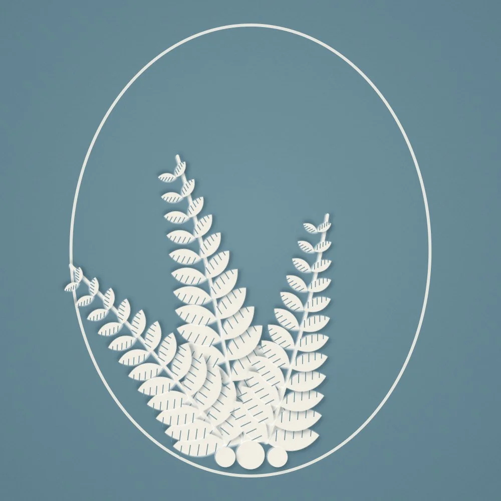 Integrative Bodywork session at Scheal Organics spa, Franklin TN, cut-paper botanical illustration