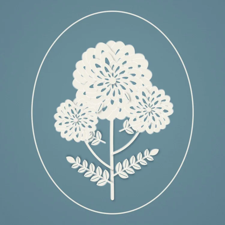 Calendula cut-paper tile