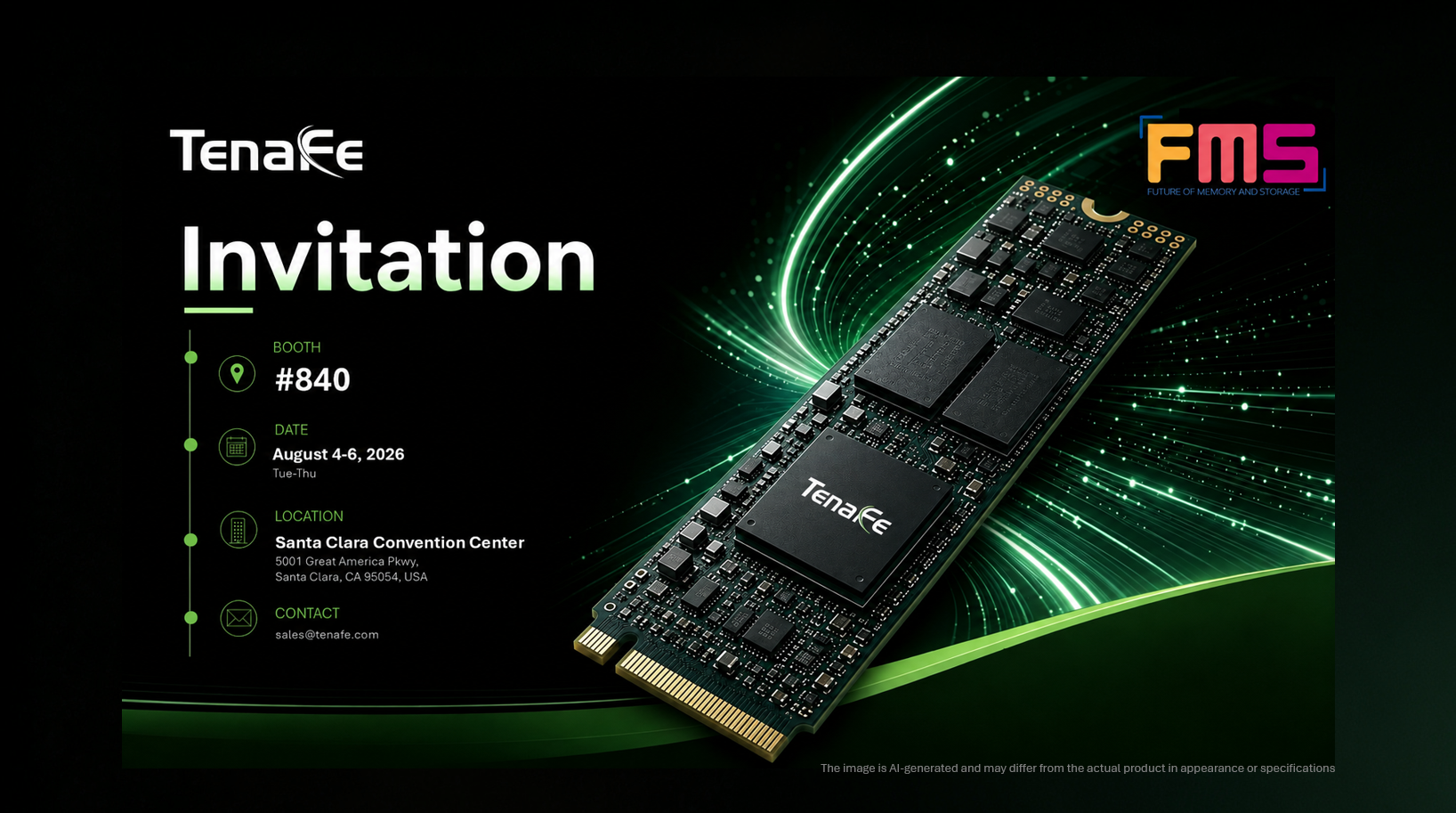 TenaFe to Showcase PCIe Gen5 SSD Solutions for AI, Edge AI, and DRAMless Data Center Boot SSD at Future of Memory and Storage 2026