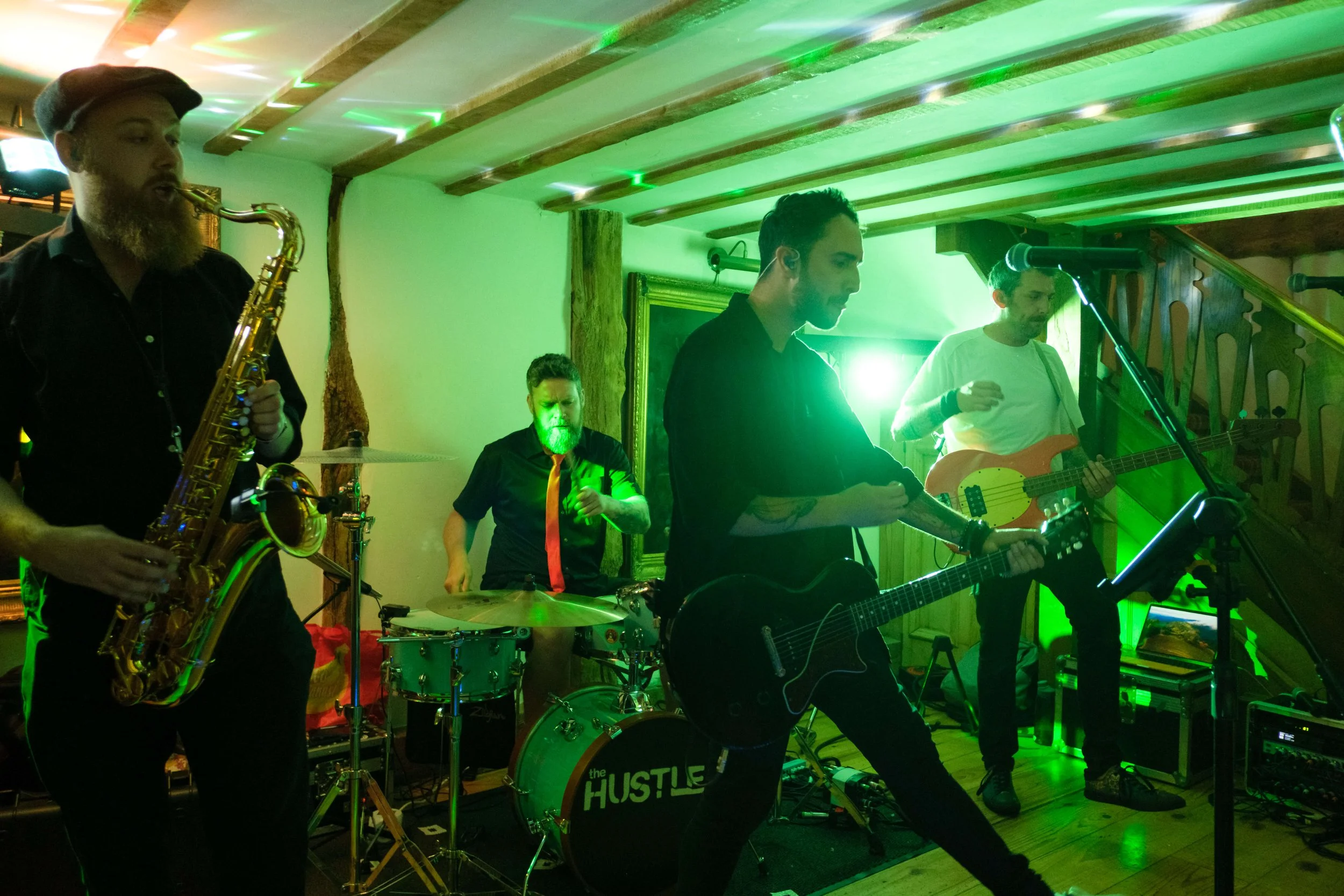Wedding at the Plough Inn, Eaton. The Hustle Band UK