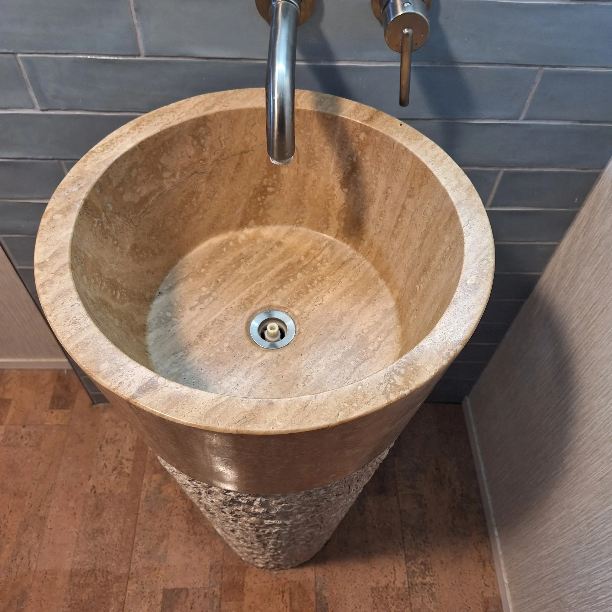 Travertine sink