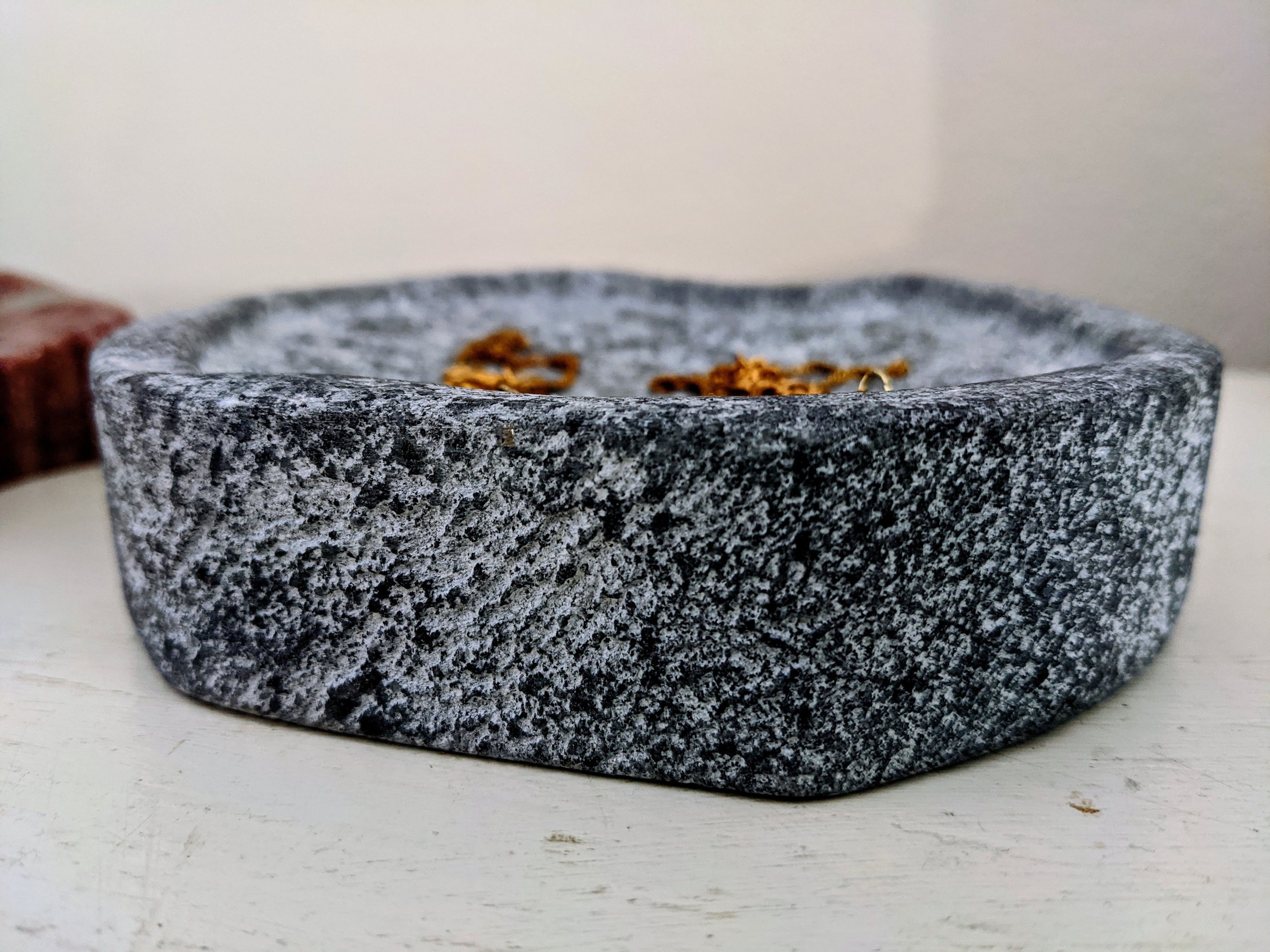 "Crescent Moon" antiqued Brazilian soapstone
