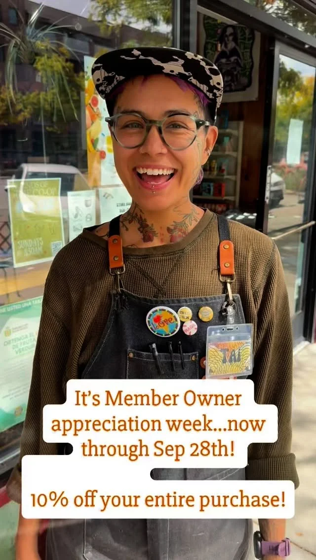πit’s Member Owner appreciation week at the co-op! Member owners get 10% off one entire order between now and Sep 28th! Hear about a few of Tai’s favorites from @nativehillfarm @littlehouseoftempeh @kreamkimchico and Dandelion Farms!