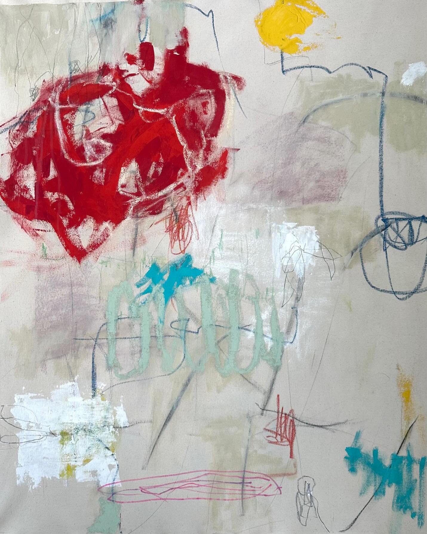 Composition #3 mixed media on raw unstretched canvas. 42 x 34.