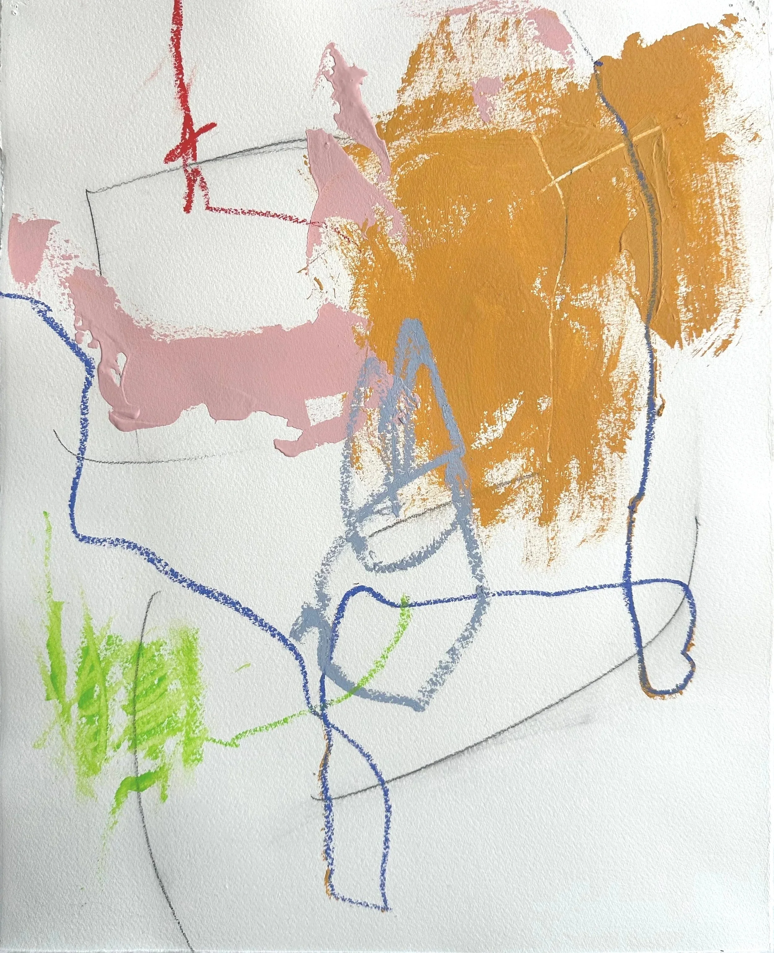 HCP Drawing #1
Acrylic, pencil, oil pastel, oil stick on printmaking paper;  
19" x 15"