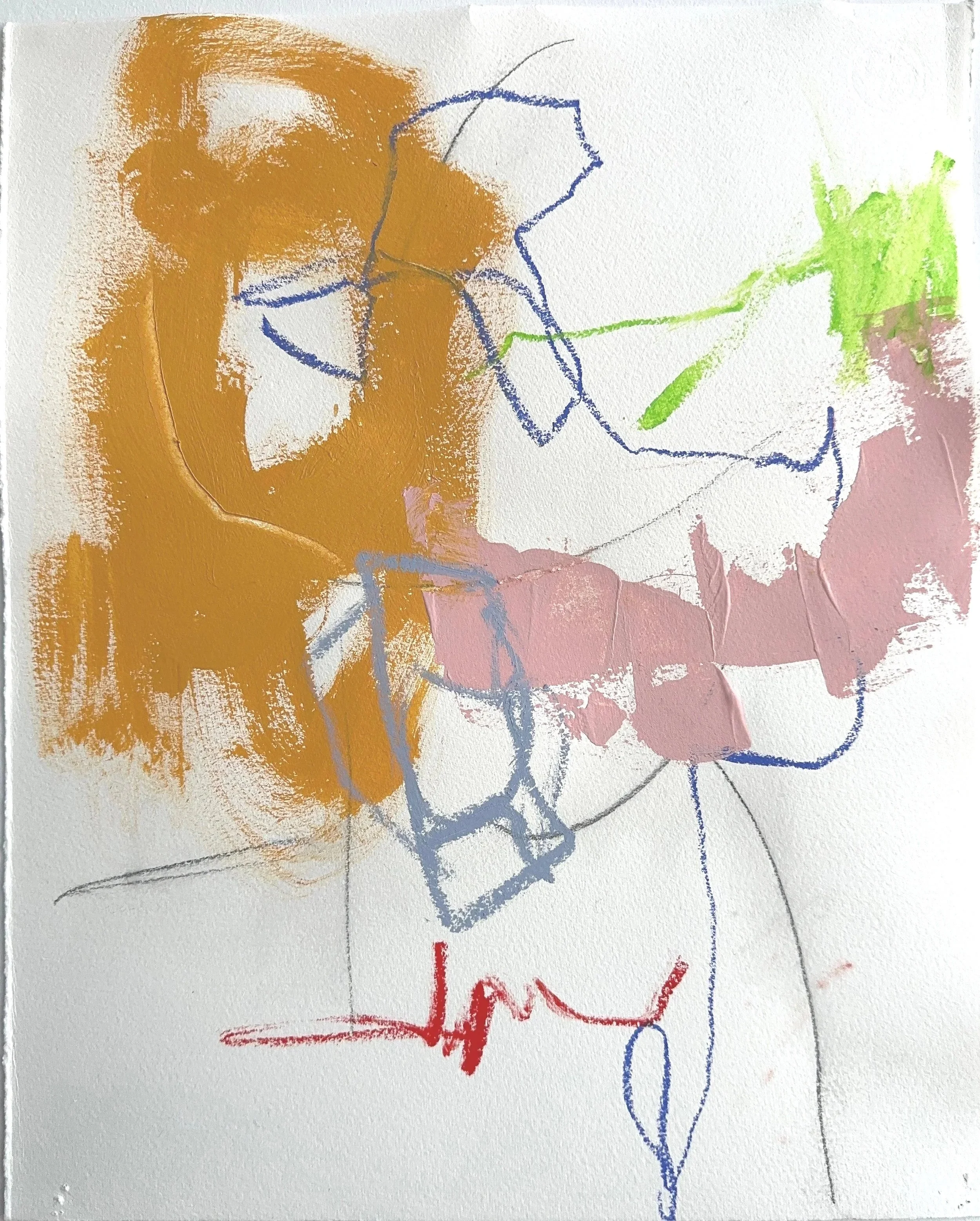 HCP Drawing #2
Acrylic, pencil, oil pastel, oil stick on printmaking paper;  
19" x 15"