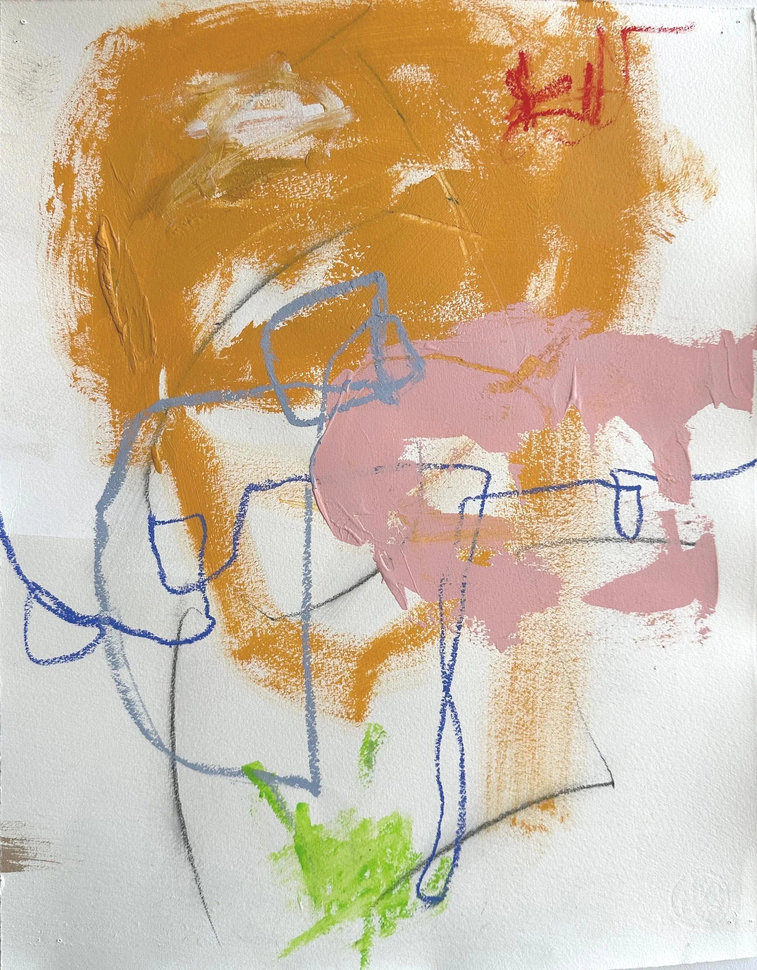 HCP Drawing #3  
Acrylic, pencil, oil pastel, oil stick on printmaking paper;  
19" x 15"