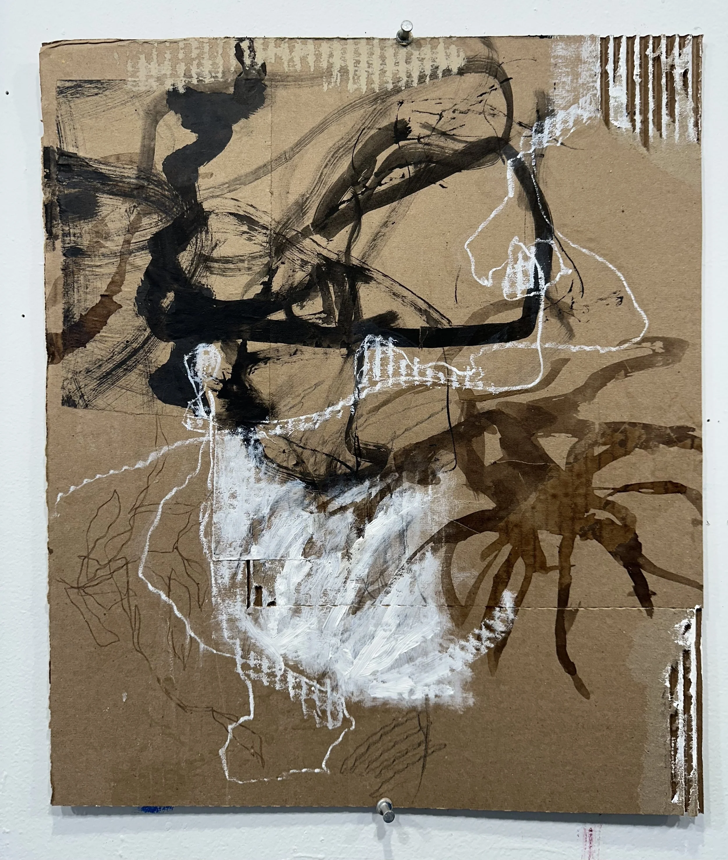 MMoC#5
Ink, oil pastel, pencil on cardboard
14 x 11"