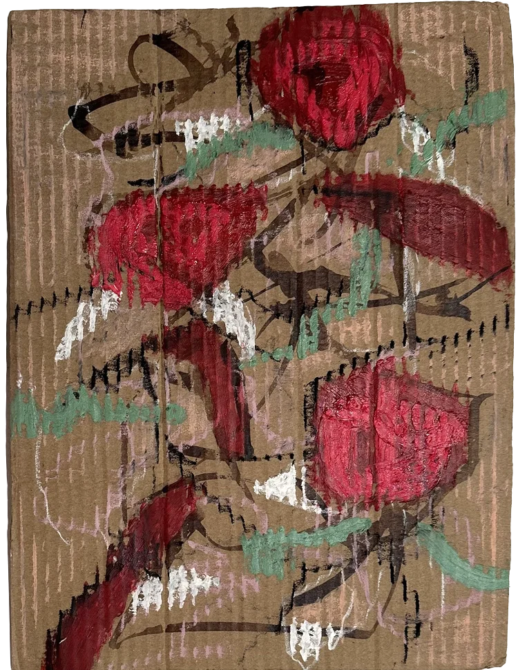 MMoC #7
Ink, pigment stick, pastel on cardboard
14" x 11"