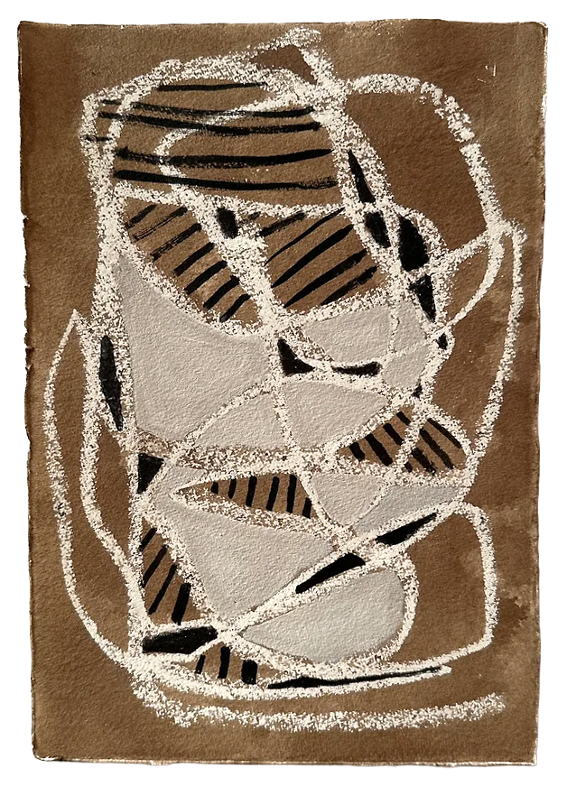 Walnut Ink #3
Crayon resist, walnut & India ink, gesso