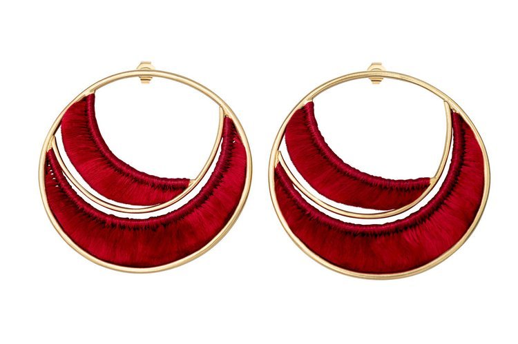 Product photographer in Portland captures high-quality images of red and gold hoop earrings for businesses and e-commerce.jpg