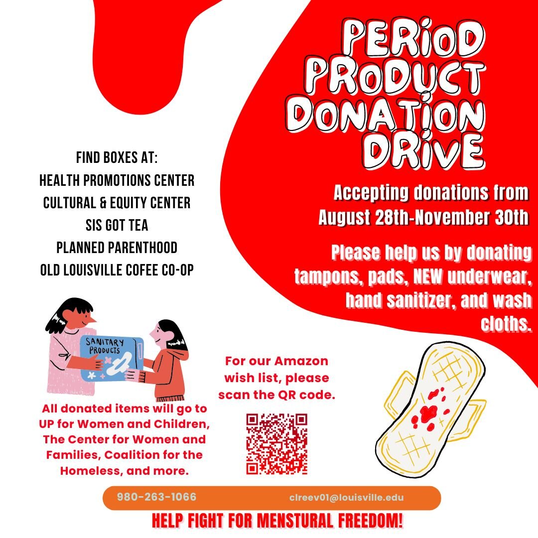 🔴Help fight for menstrual freedom! 🔴

We're accepting period products for donation to those in need! If you have extra pads, tampons, NEW underwear, hand sanitizer, or wash cloths, please drop them off at our cafe! All donated items will go to UP f
