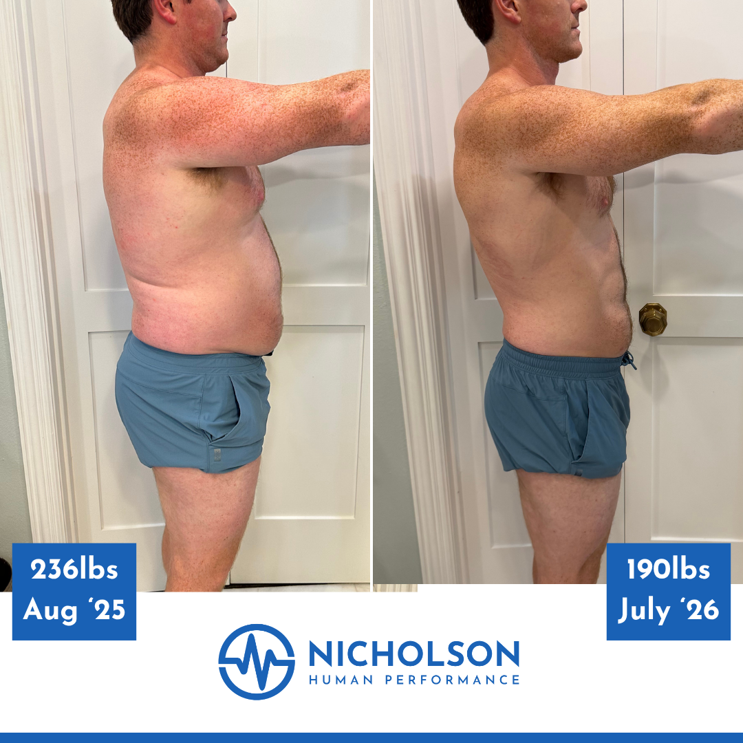 Justin lost 46 pounds in 11 months. His first child was born in the middle of it.