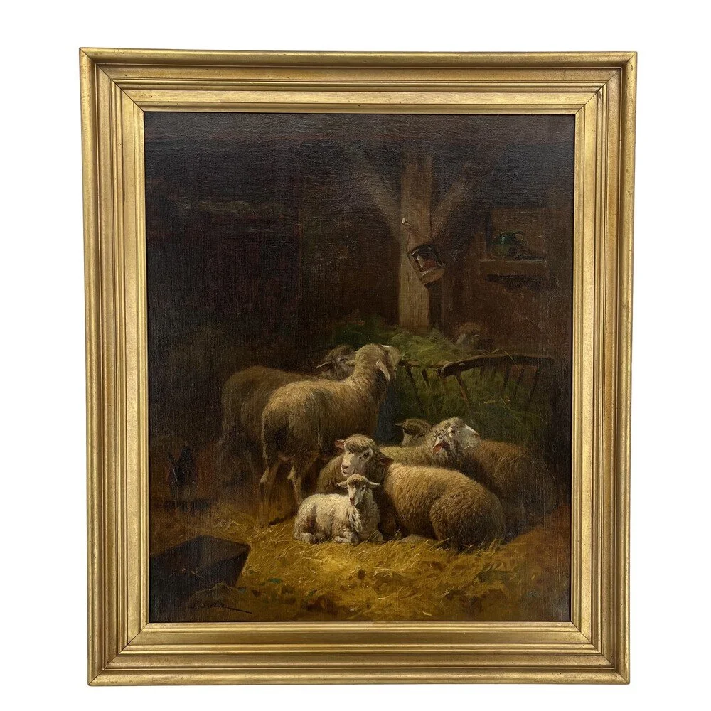 Sheep in the Barn - Antoinette Le Bretton