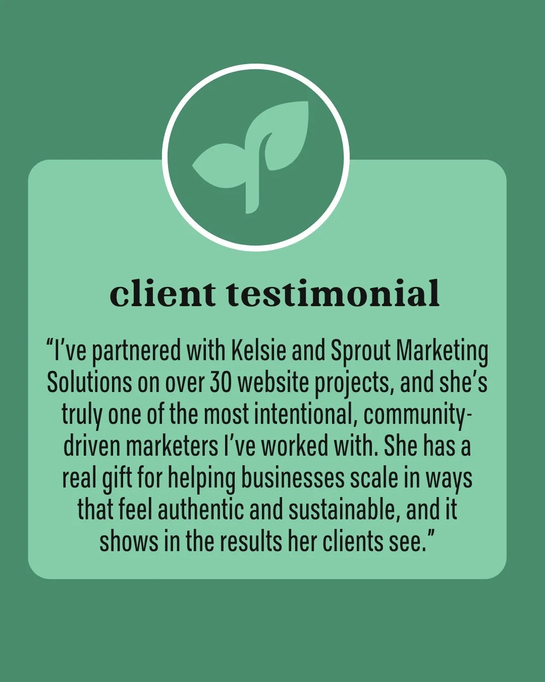 Feedback like this means the world to us! 💚

Helping local businesses grow with clarity and purpose is why we do what we do, and hearing that it&rsquo;s making an impact makes every late night worth it. 

#clientlove #marketingwithpurpose #digitalma