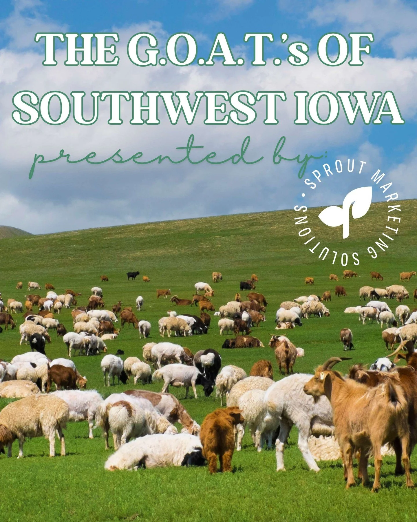 Sprout Marketing presents:
𝐓𝐡𝐞 𝐆.𝐎.𝐀.𝐓.'s 𝐨𝐟 𝐒𝐨𝐮𝐭𝐡𝐰𝐞𝐬𝐭 𝐈𝐨𝐰𝐚 🐐

These are the groups and initiatives that truly help small businesses grow and flourish locally&mdash;through low-cost opportunities, education, networking, and eve