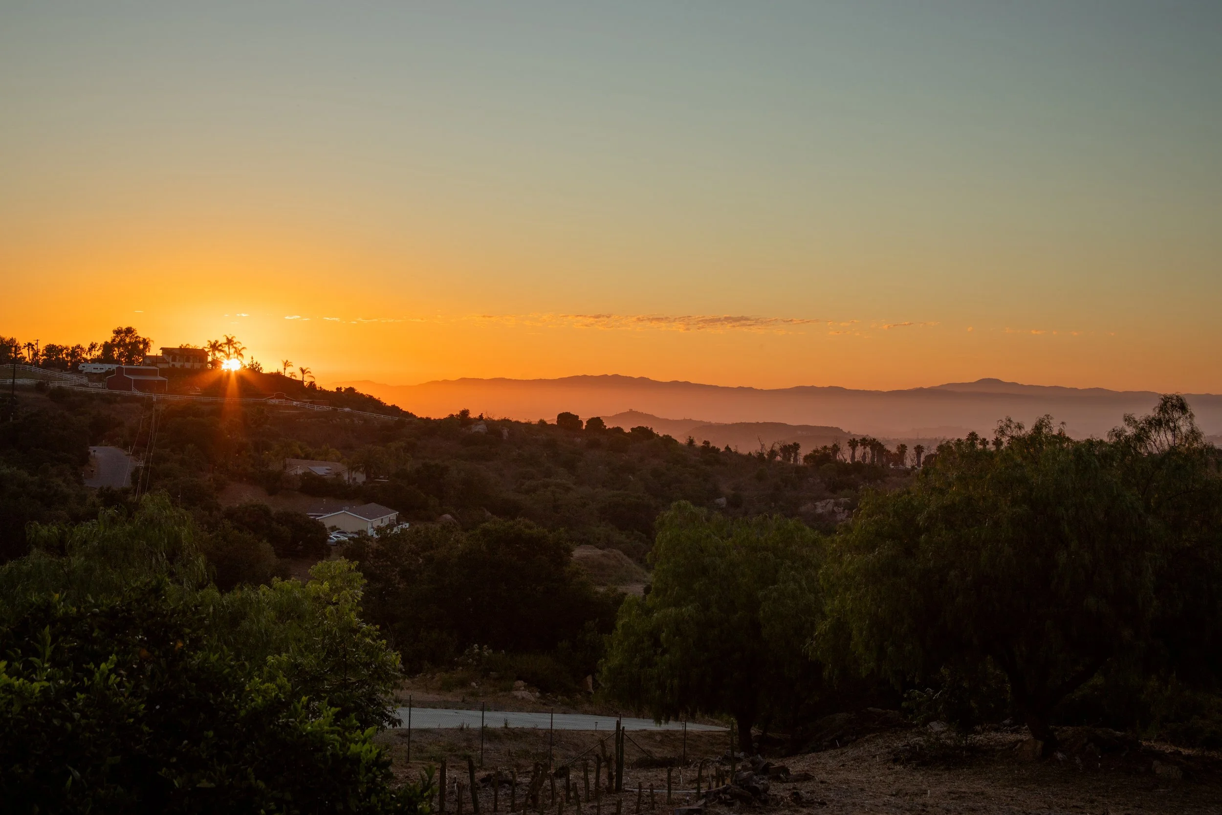 sunset over the mountains