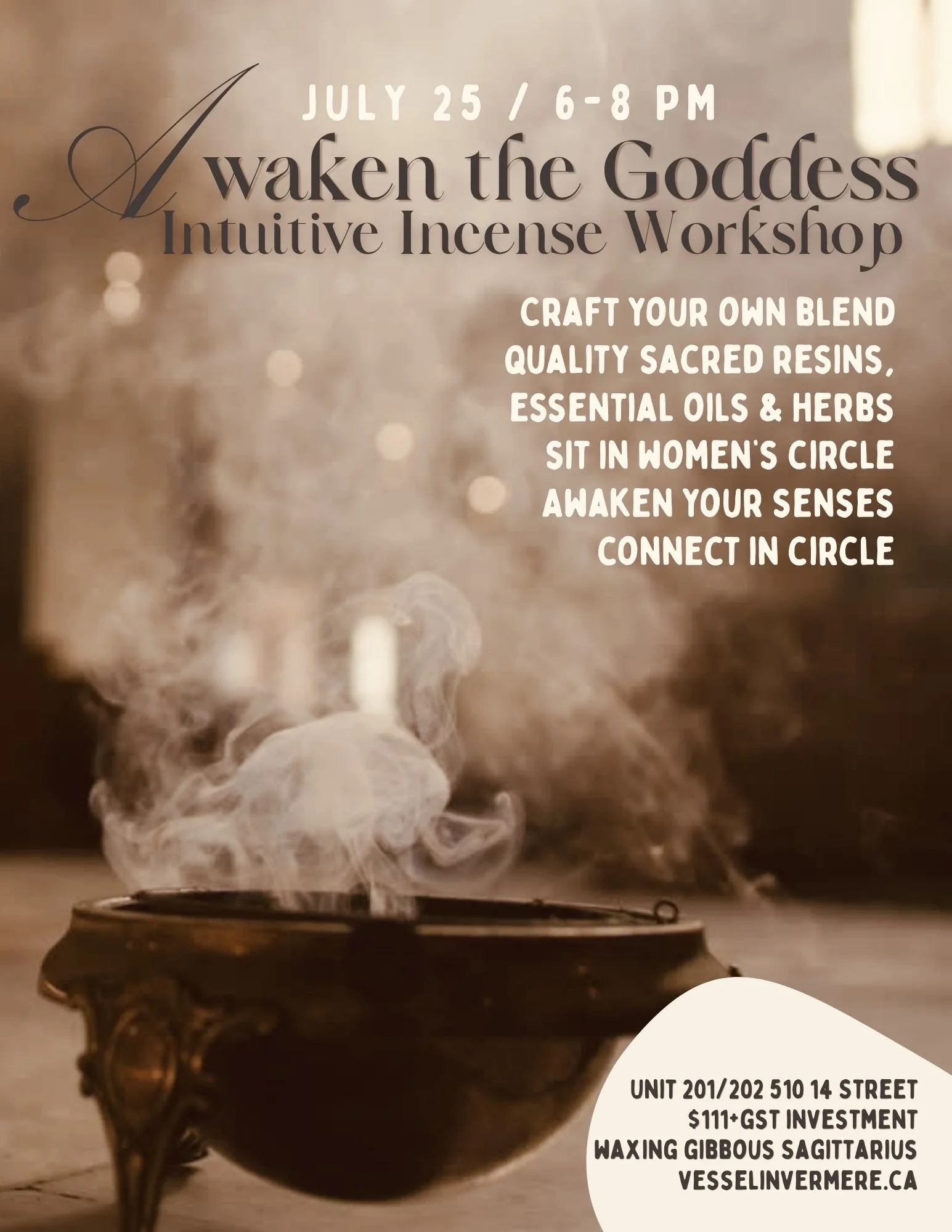 Awaken the Goddess -  Intuitive Incense Workshop