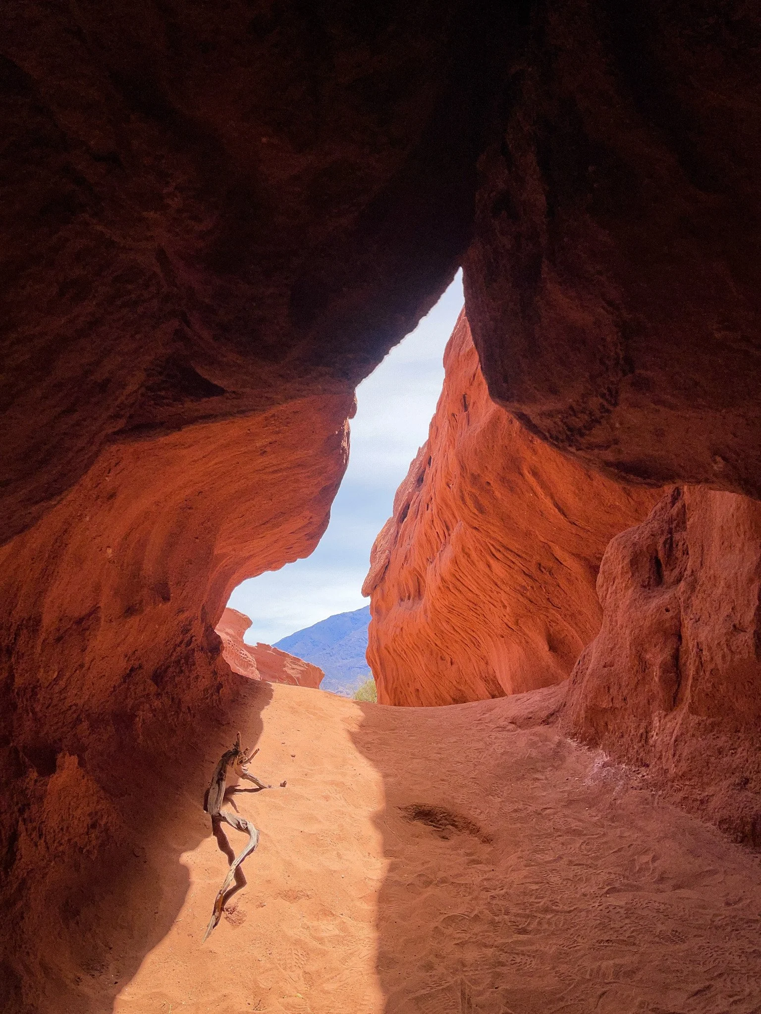 in the caves