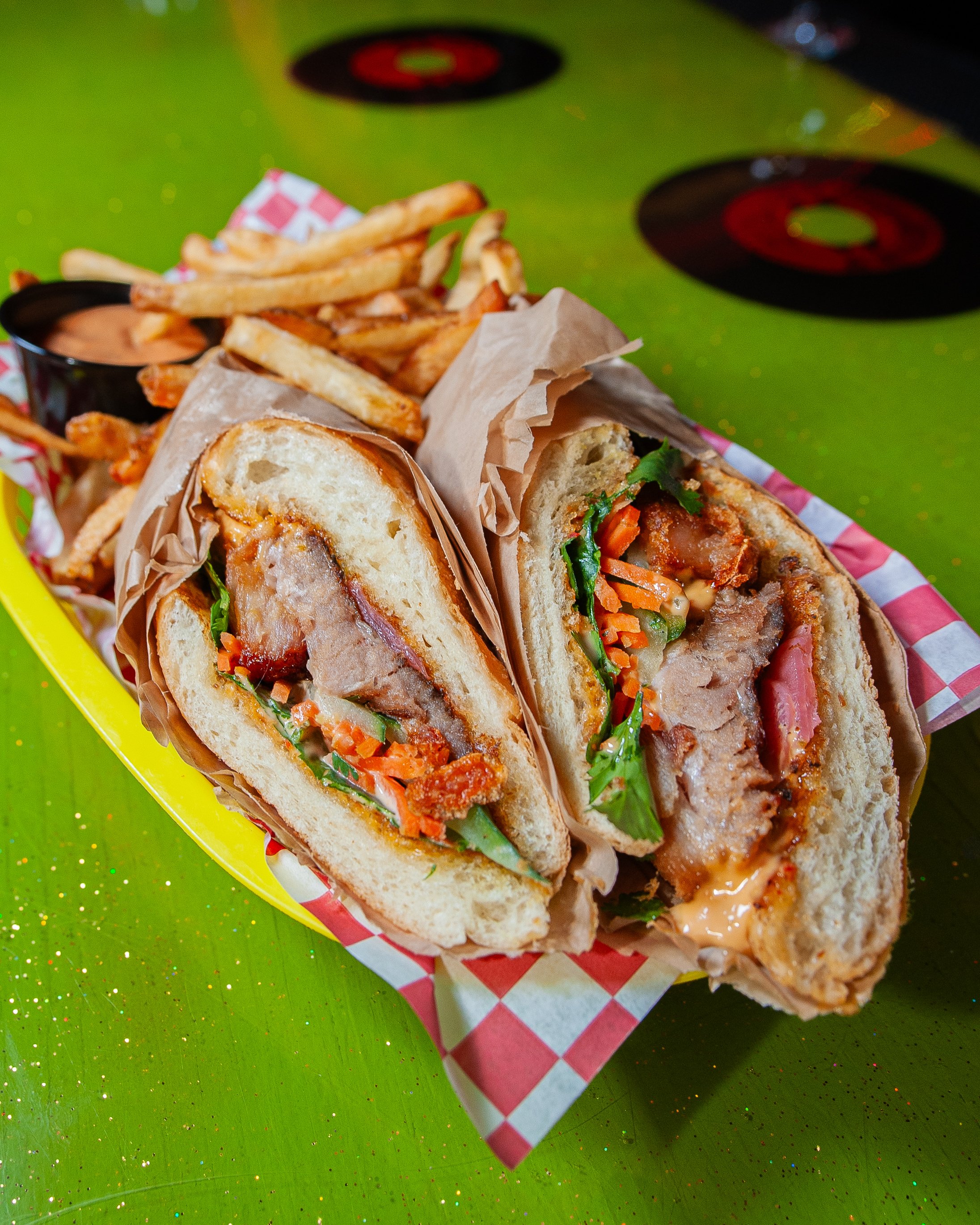 Pork Belly Banh Mi & Hand Cut Fries
