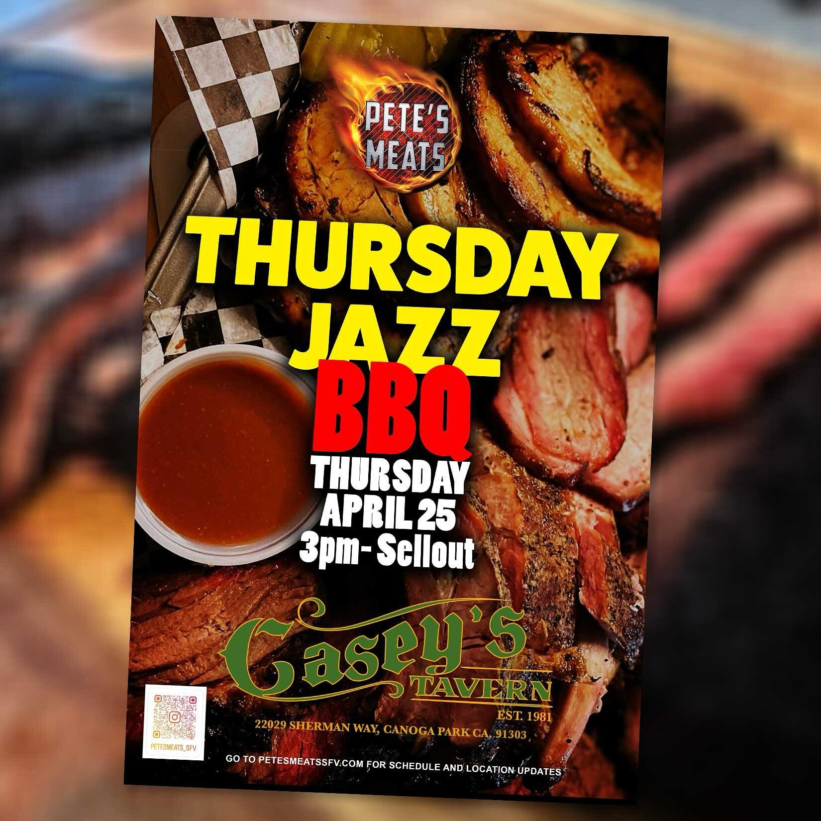 Come and get some meat😜
Back of Casey&rsquo;s 3pm-Sellout.
Casey&rsquo;s Jazz starts at 8pm-11pm
