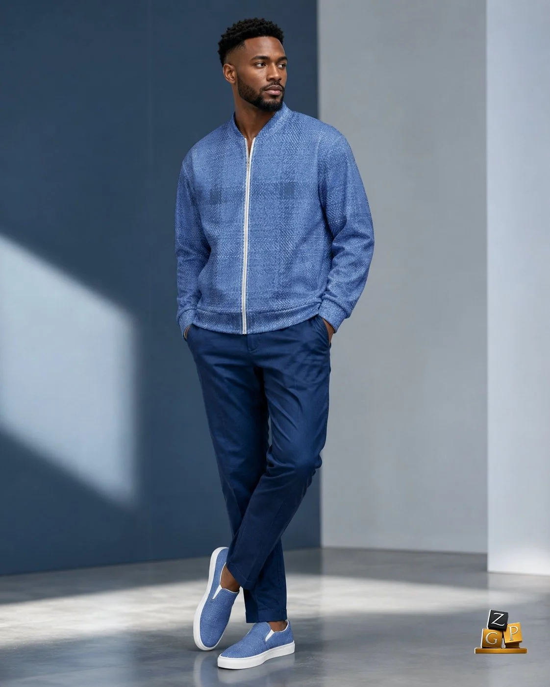 Electric Indigo Bomber Jacket