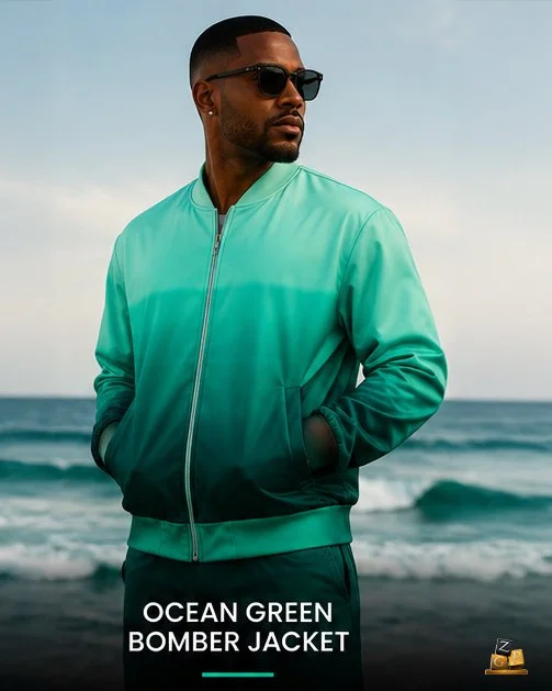 Ocean Green Bomber Jacket