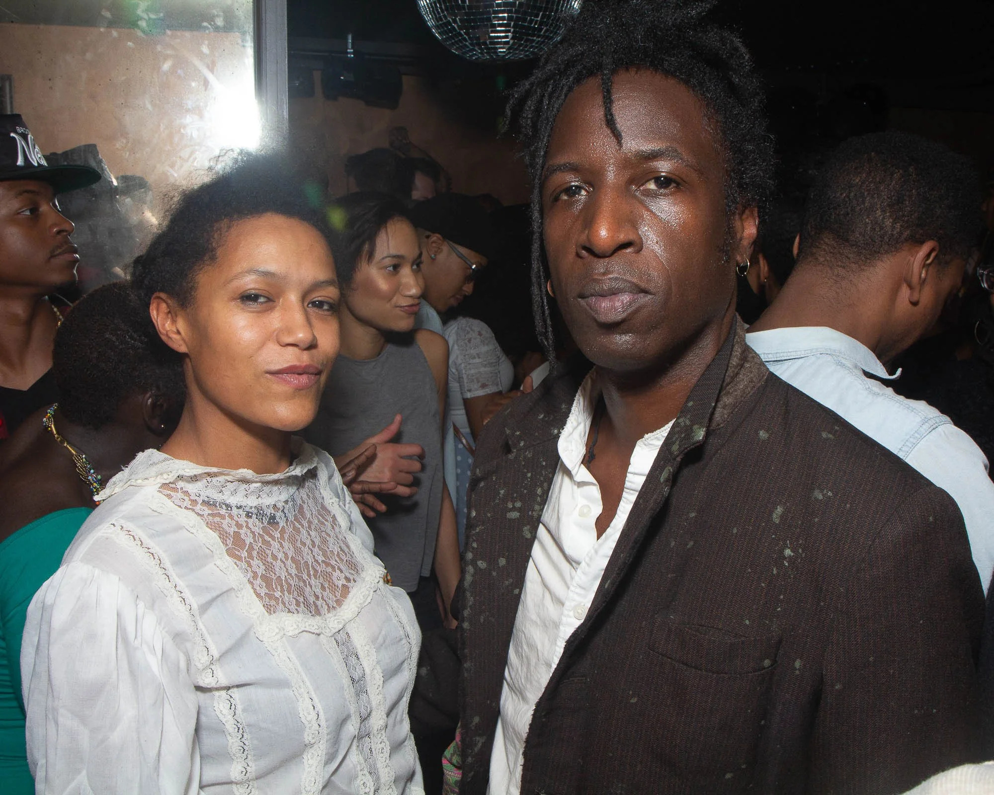 Anisia Uzeyman and Saul Williams together at the OkayPlayer Electrafrique event at Louie and Chan in New York City in 2014