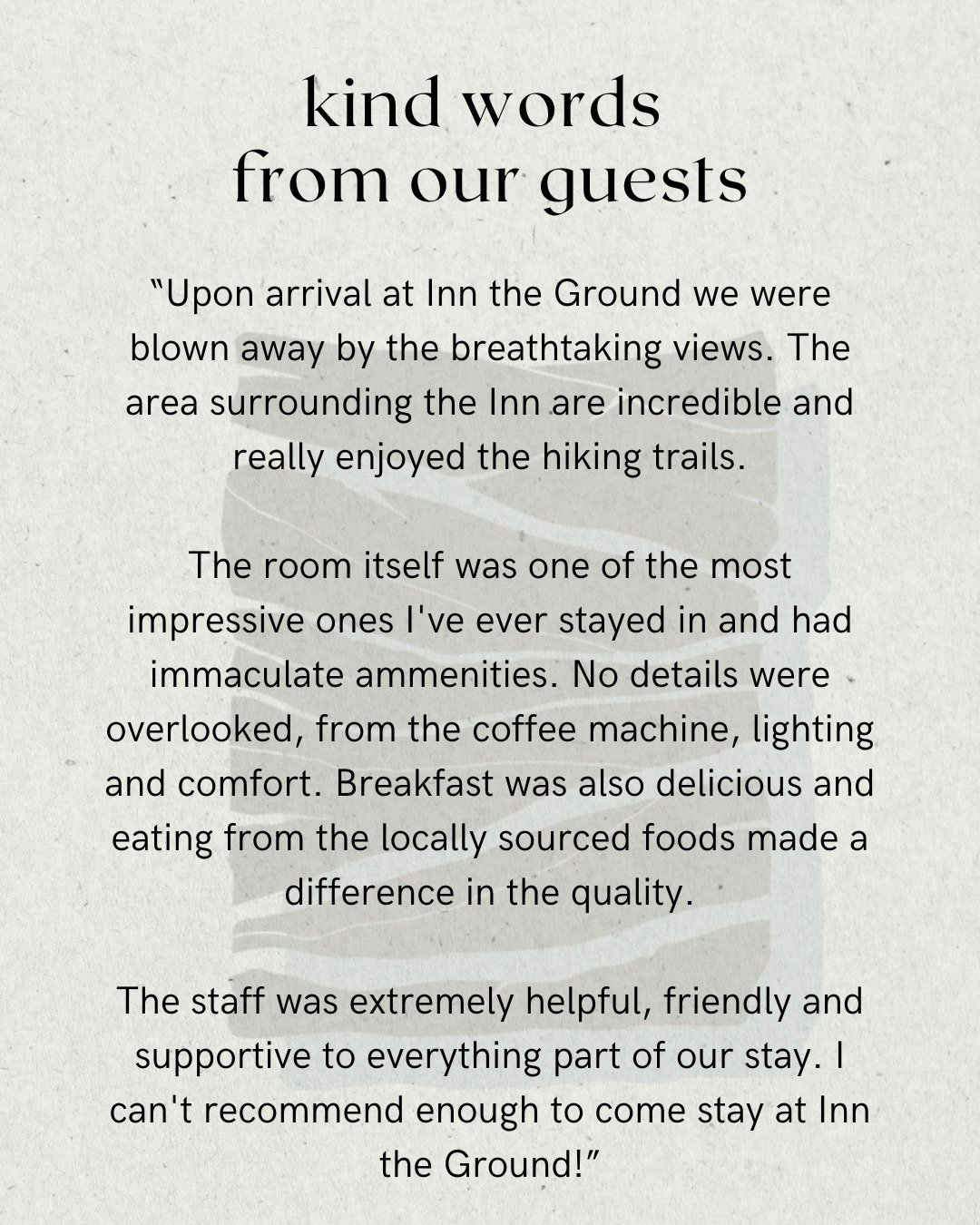 We are always humbled to receive reviews like this from our guests.
.
Spring is here and the wildflowers on our living roof are sprouting. Book your stay directly on our website to experience it yourself!