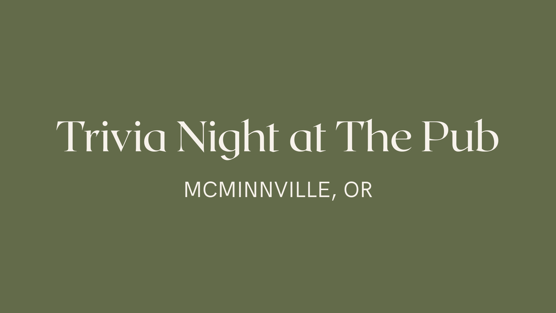 Trivia Night at The Pub