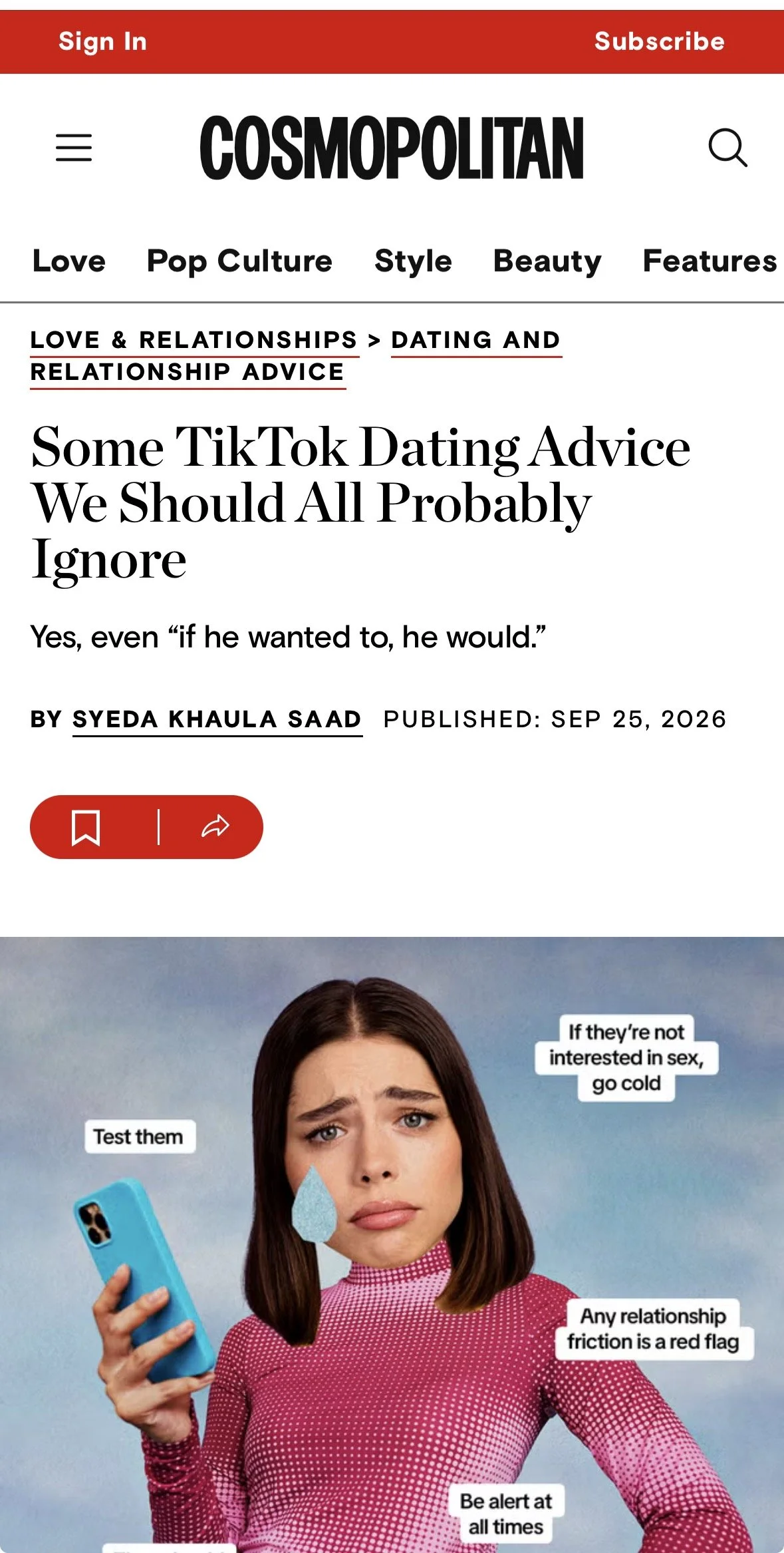Vanessa Cushing featured in Cosmo!