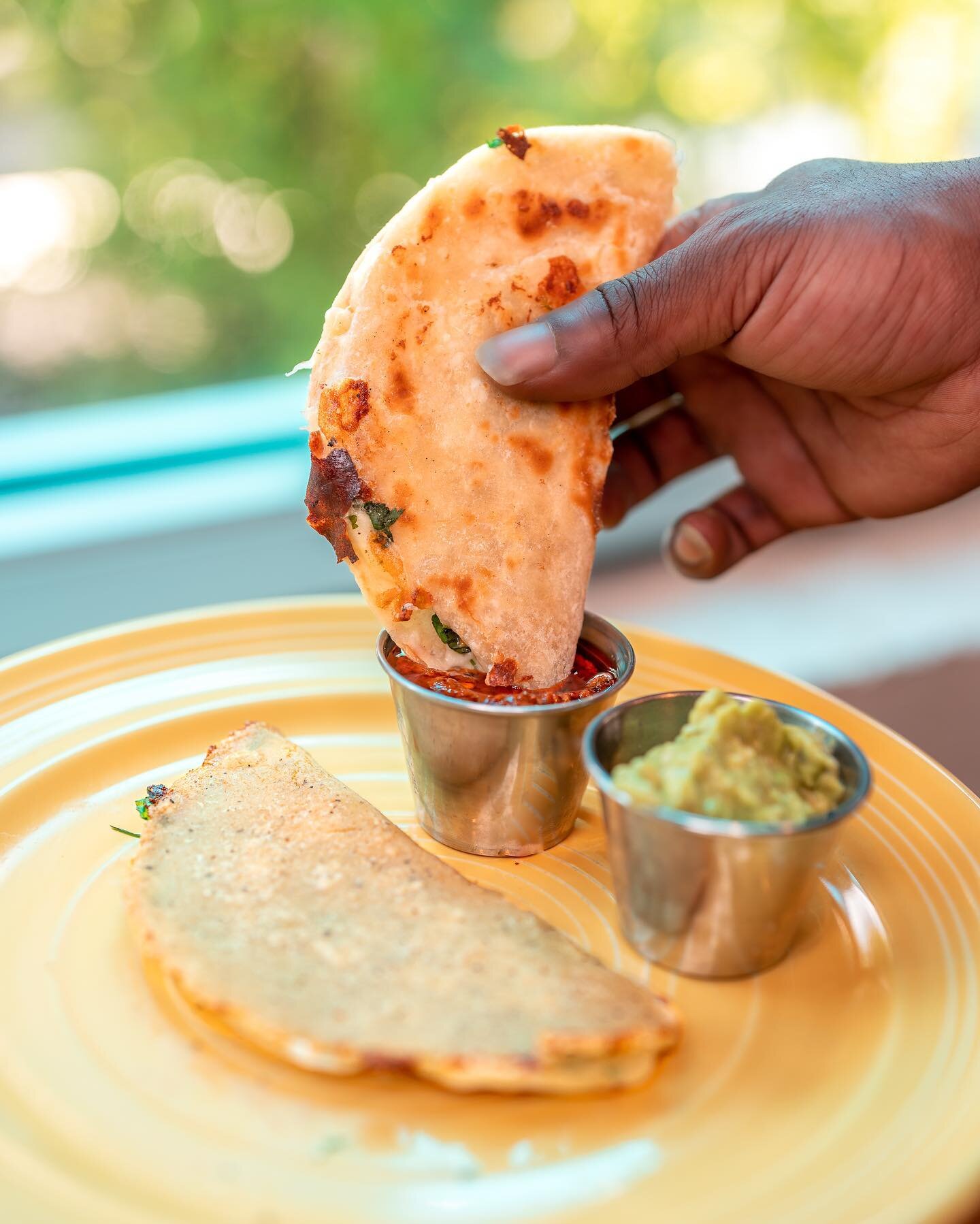 If you miss the quesadillas, don't worry they're still here! They're no longer listed on our menu, but we&rsquo;re always happy to make them for you.

Pictured: Duo of Quesadillas
Queso Oaxaca, queso Chihuahua, and cilantro pressed in a corn tortilla