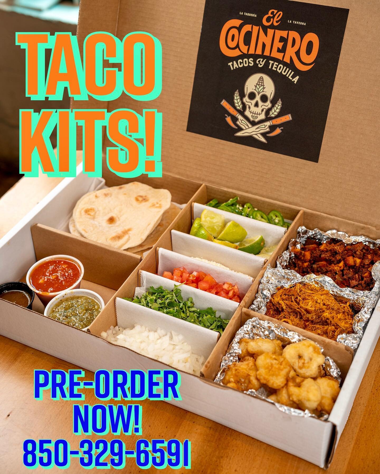 Now taking Taco Kit pre-orders for this Friday&rsquo;s celebrations!

To pre-order your custom Taco Kit, please give us a call during business hours at 850-329-6591 and choose your pickup time! Be sure to get your order in now to ensure your kits. Ta