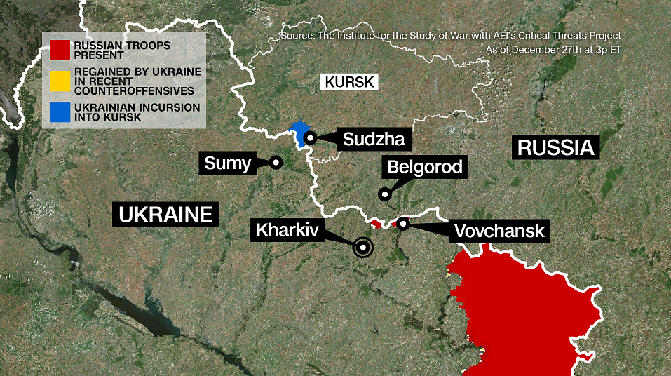 Ukraine/Russia War Map 4 - Week of Dec. 27th 2024