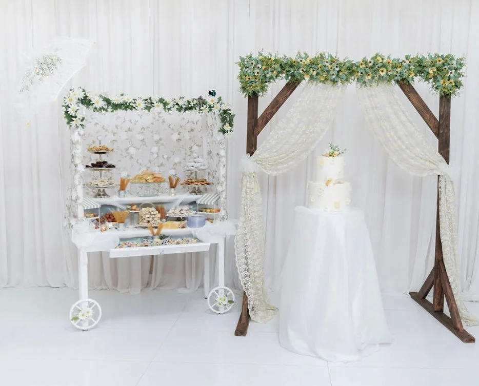 Flower arch backdrop and dessert cart custom made by us for this beautiful bridal shower! Contact us today to book for your event ✨

Venue: @labohemebanquet 
Photo: @gregbfotos 
Cake: @maksen_cakehouse 

.
.
.
.
.
.
#eventrentals #bridalshower #event