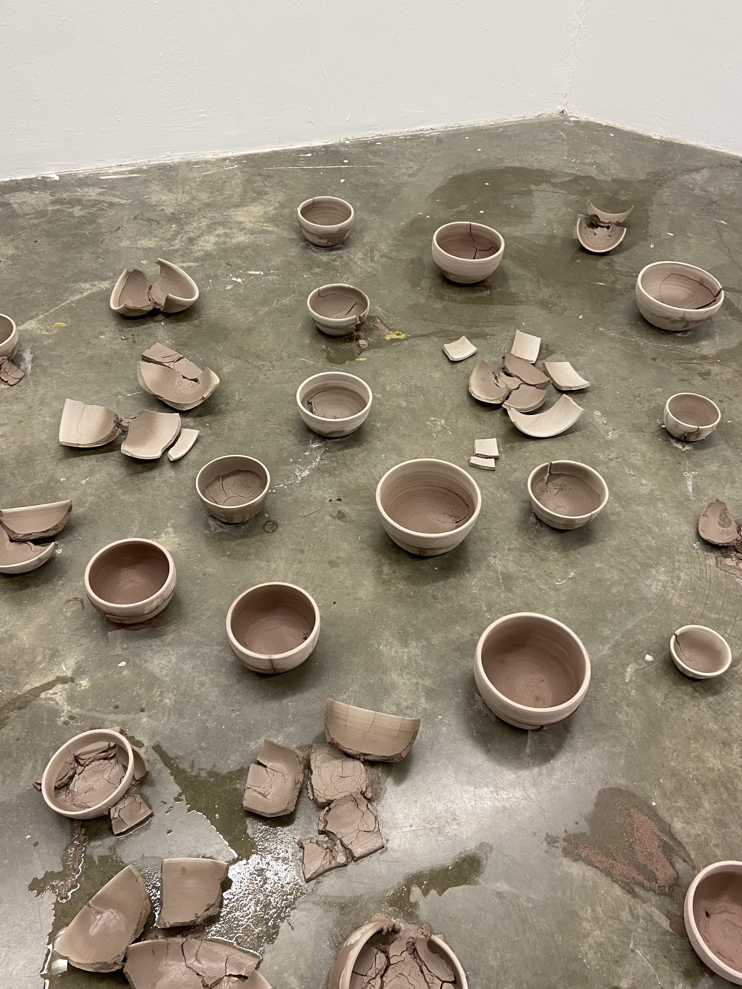thirty-one bowls, 2022
clay performance and installation