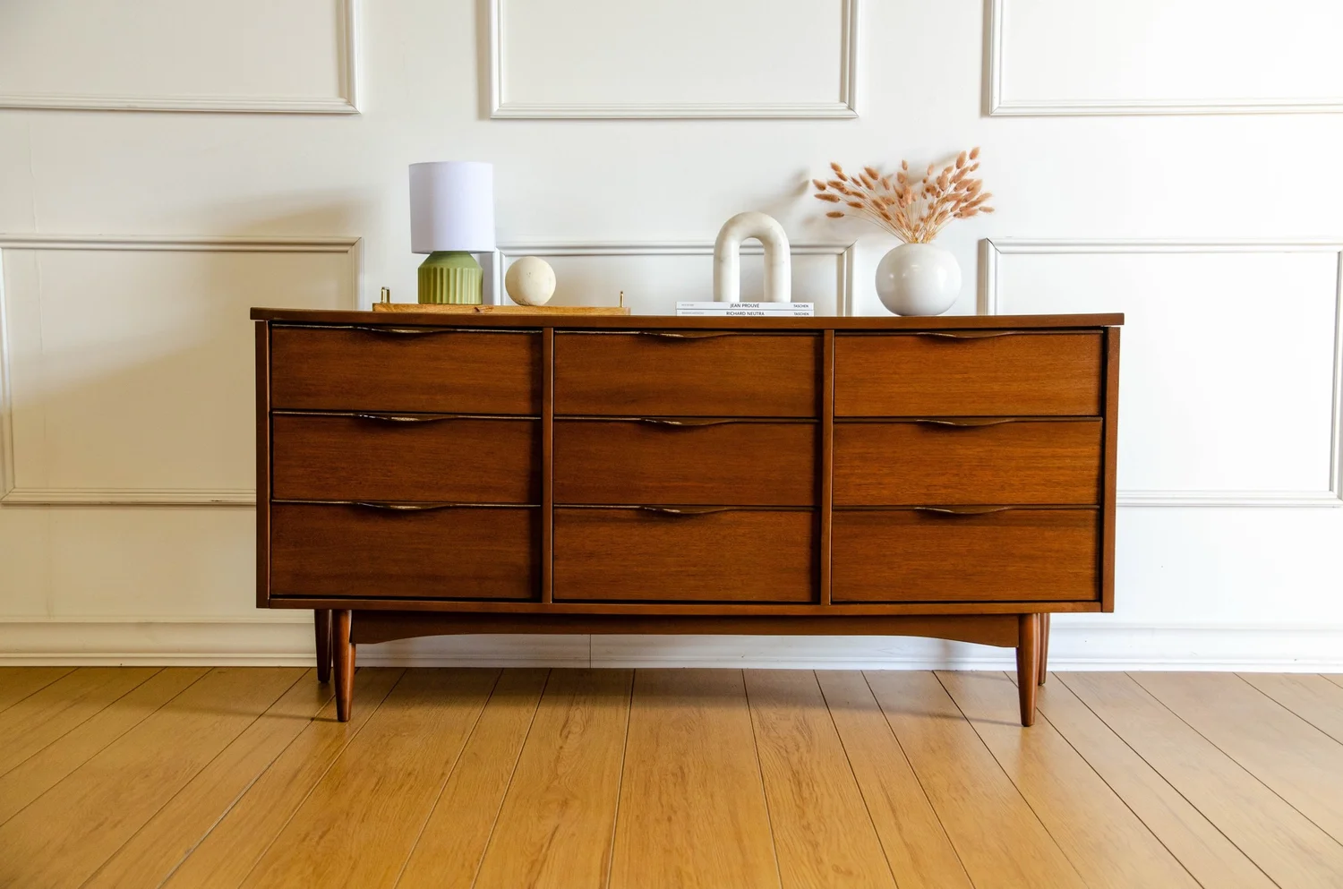 mid century vintage dresser Mid Century Highboy Dresser by United – Warehaus Orlando main image 0