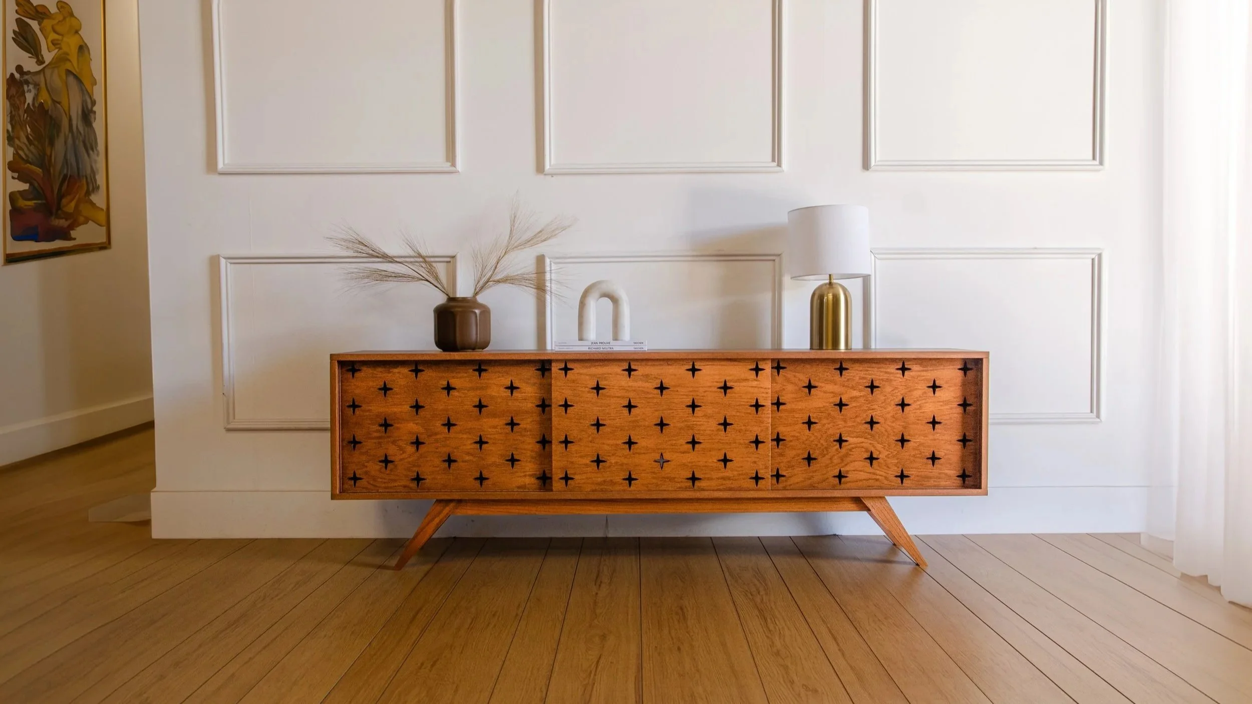 Mid-Century Modern TV Console, Record Player Stand