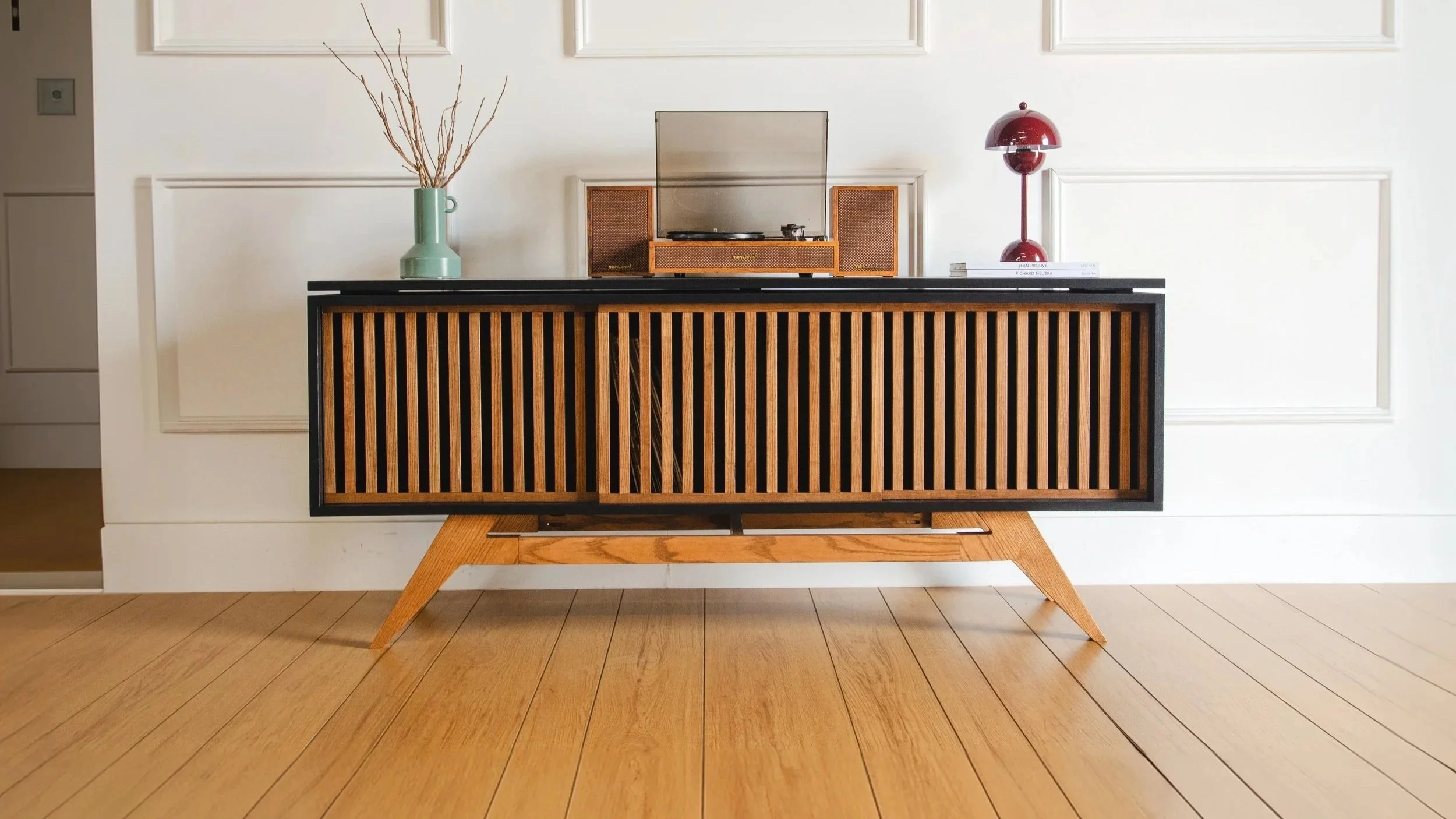 Urban Mid-Century Modern Record Player Vinyl Storage Stand