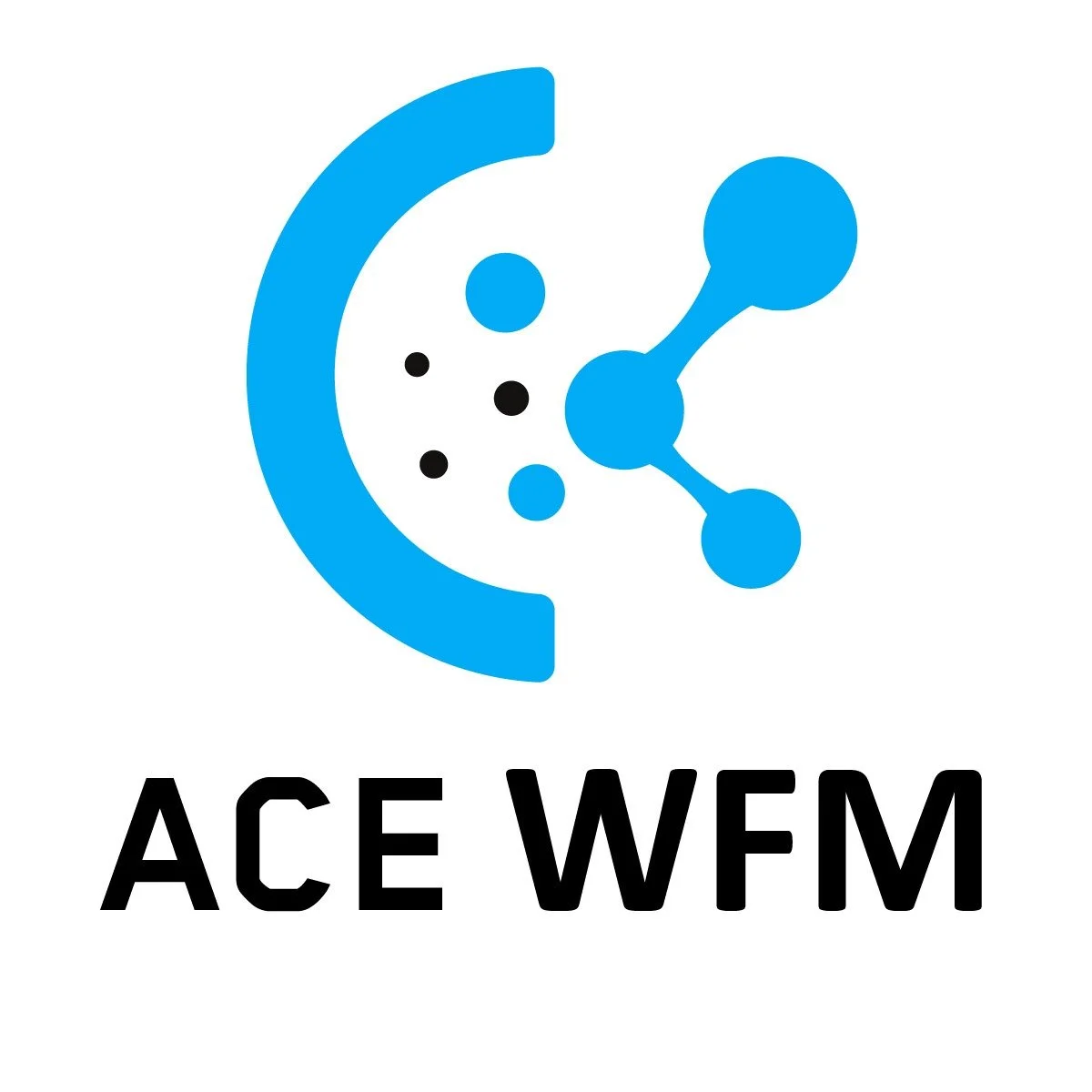 ACE WFM logo with blue geometric design and text.