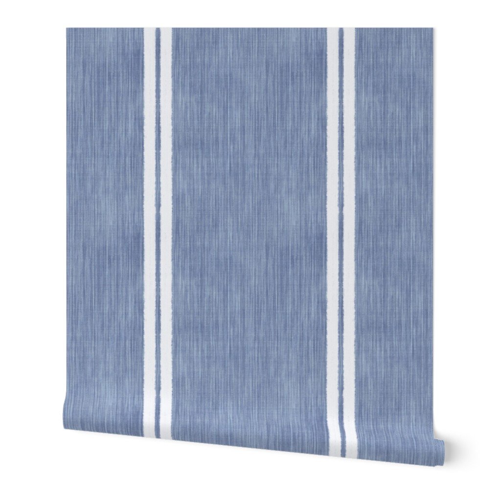 denim textured ticking stripe wallpaper