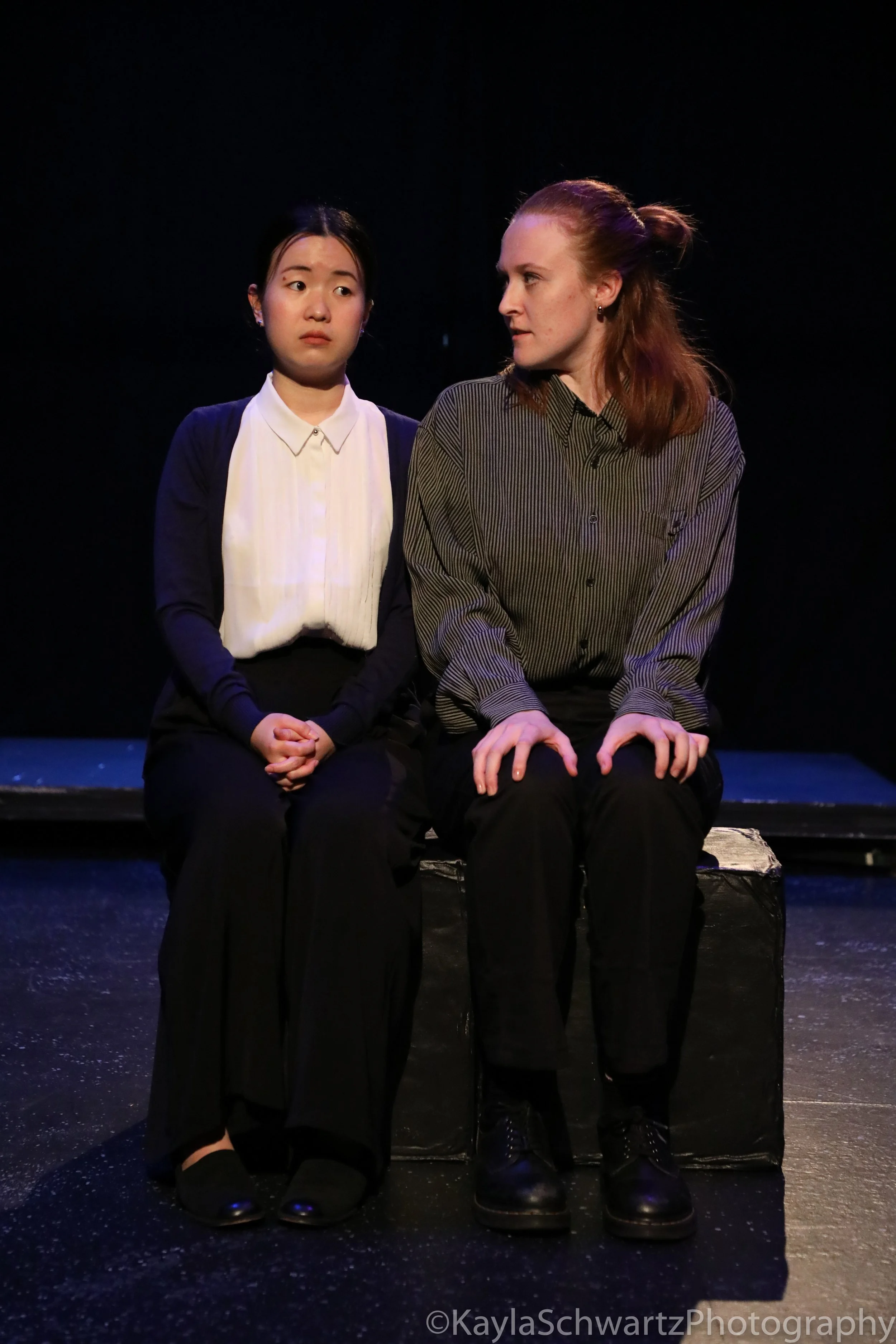 BRIGHT HALF LIFE by Tanya Barfield, directed by Aidan Amster, Middlebury College. Photo by Kayla Schwartz.