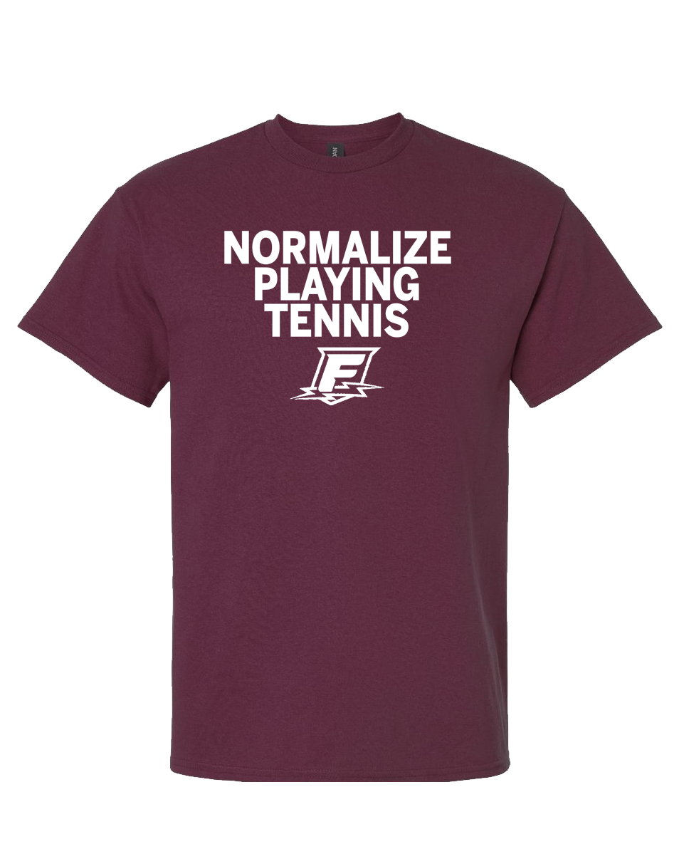 Normalize Playing Tennis - Maroon T-Shirt