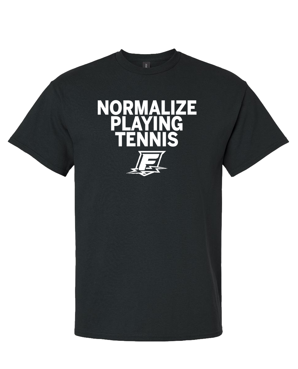 Normalize Playing Tennis - Black T-Shirt