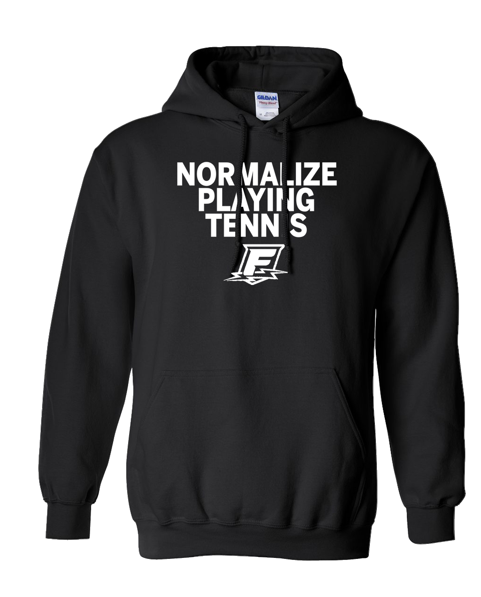 Normalize Playing Tennis Black Hoodie