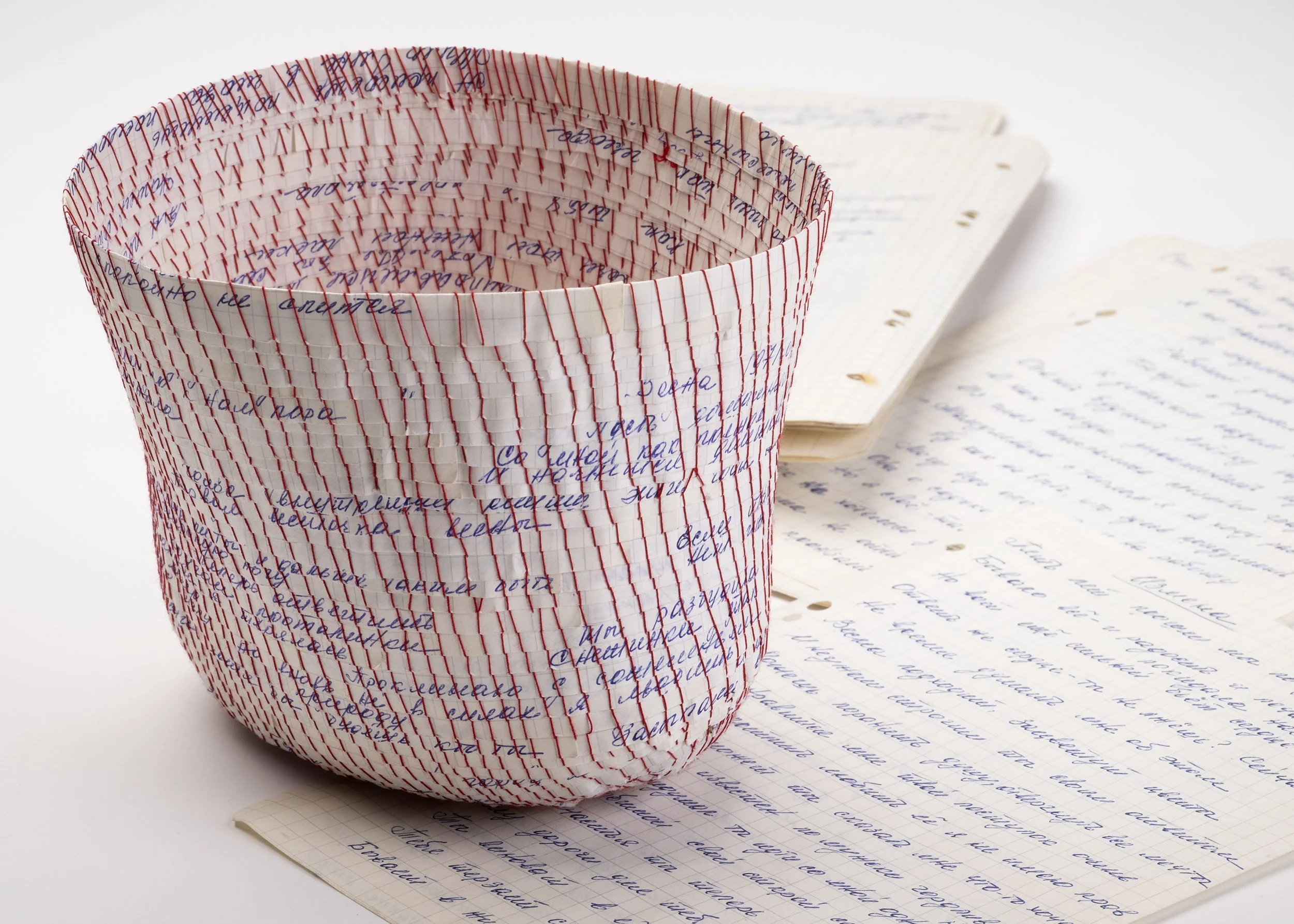 Unveiled Enigma collection (detail) 2026
hand-stitched poetry on graph paper, silk thread
dimensions variable