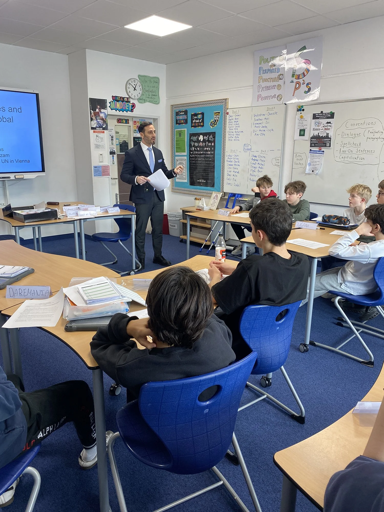 Deputy Ambassador of Lebanon to the UN visits MS MUN Class - IMG_7115.JPG