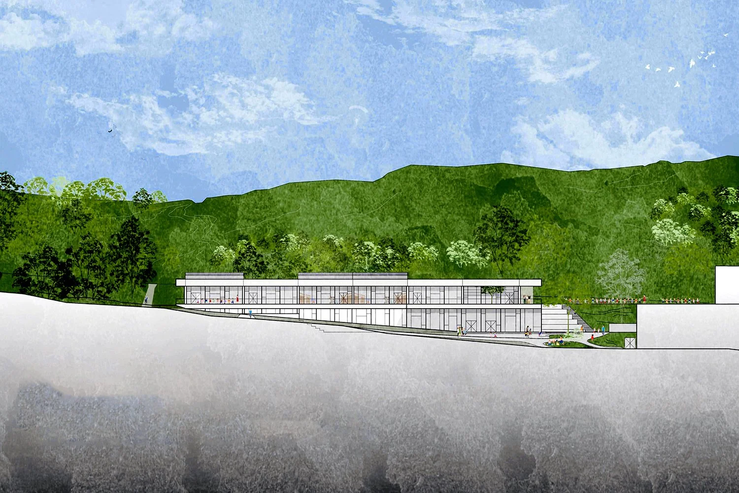 Integrated in our hillside for a fully accessible campus